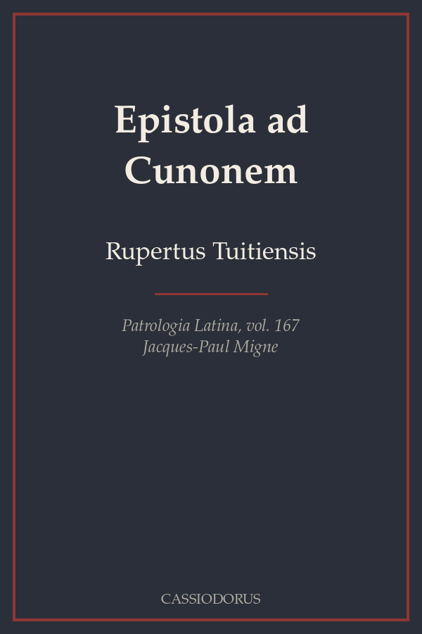 Epistola ad Cunonem cover