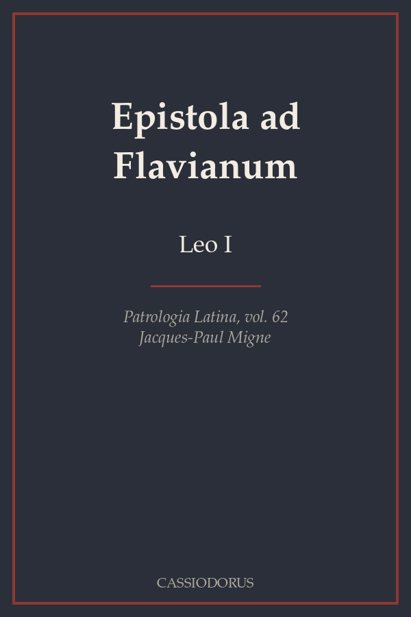 Epistola ad Flavianum cover