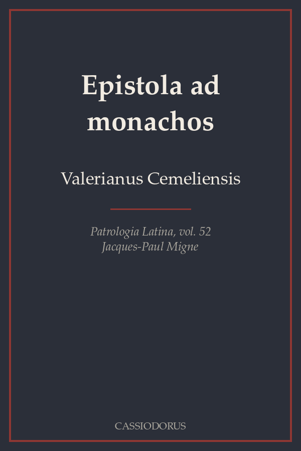 Epistola ad monachos cover