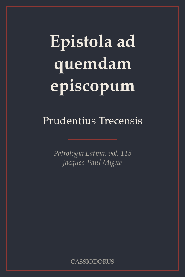 Epistola ad quemdam episcopum cover