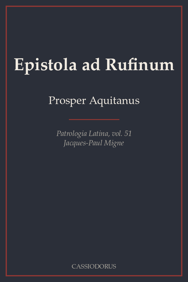 Epistola ad Rufinum cover