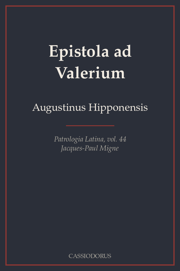 Epistola ad Valerium cover