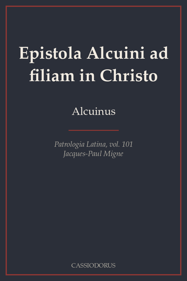 Epistola Alcuini ad filiam in Christo cover