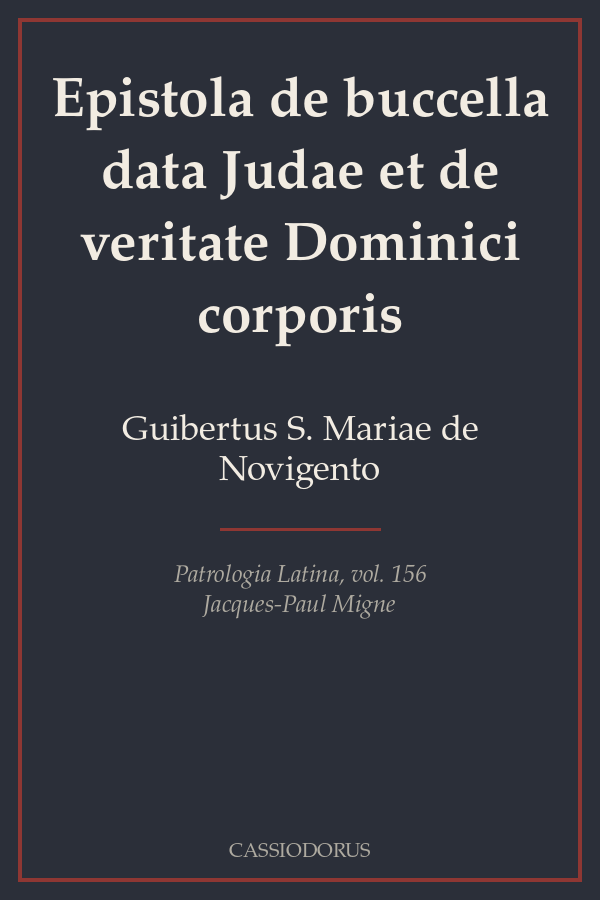 Epistola de buccella data Judae et de veritate Dominici corporis cover