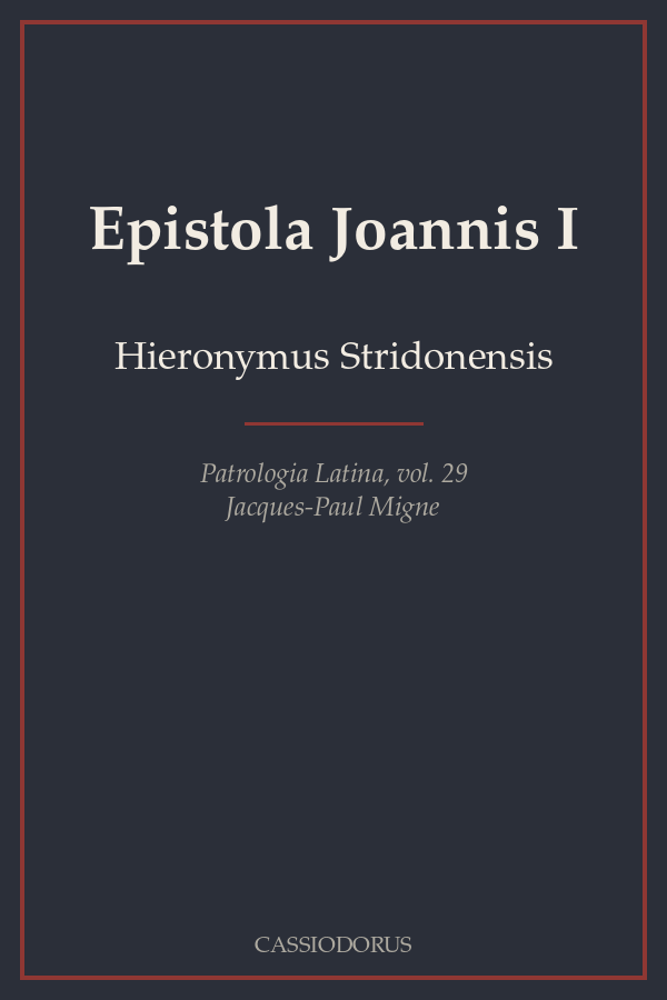 Epistola Joannis I cover