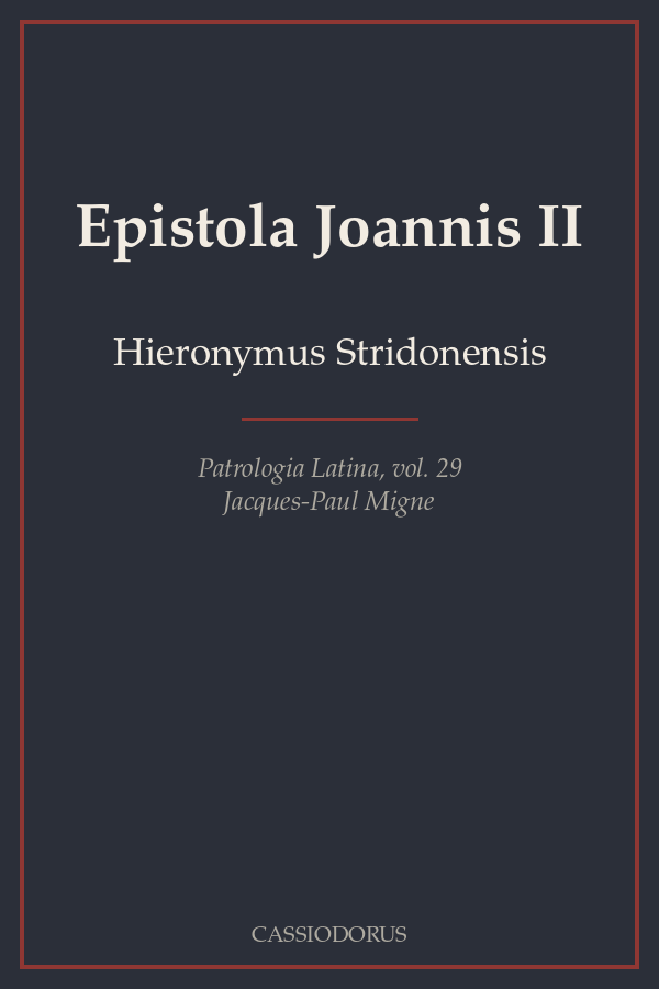 Epistola Joannis II cover