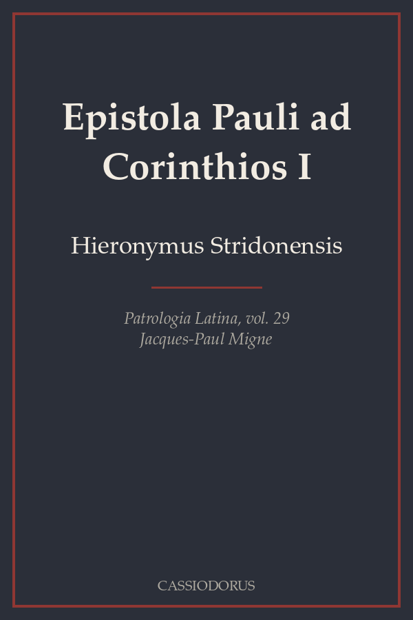 Epistola Pauli ad Corinthios I cover