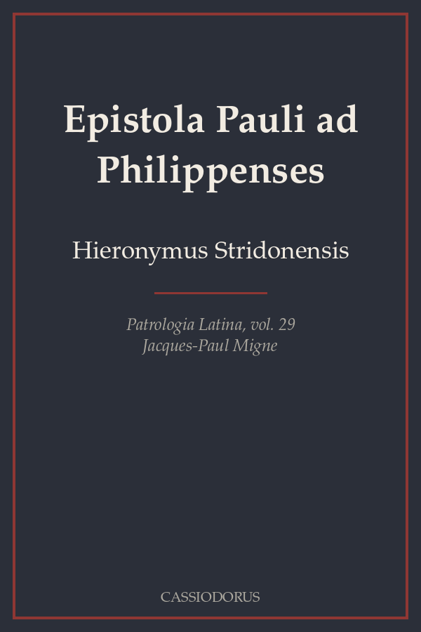 Epistola Pauli ad Philippenses cover