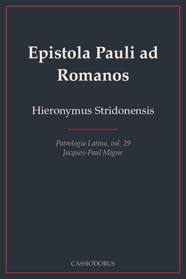 Epistola Pauli ad Romanos cover