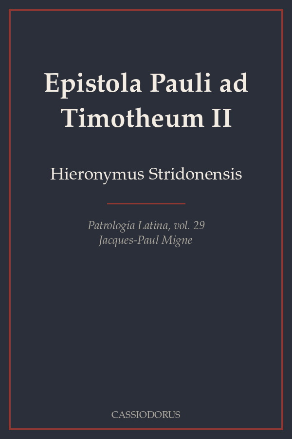 Epistola Pauli ad Timotheum II cover