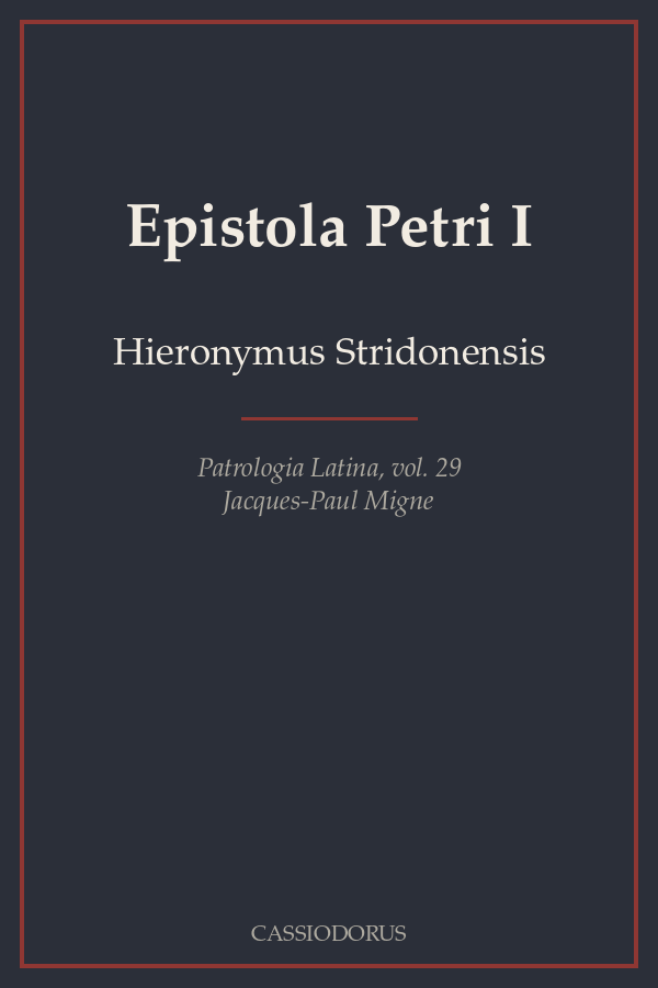 Epistola Petri I cover
