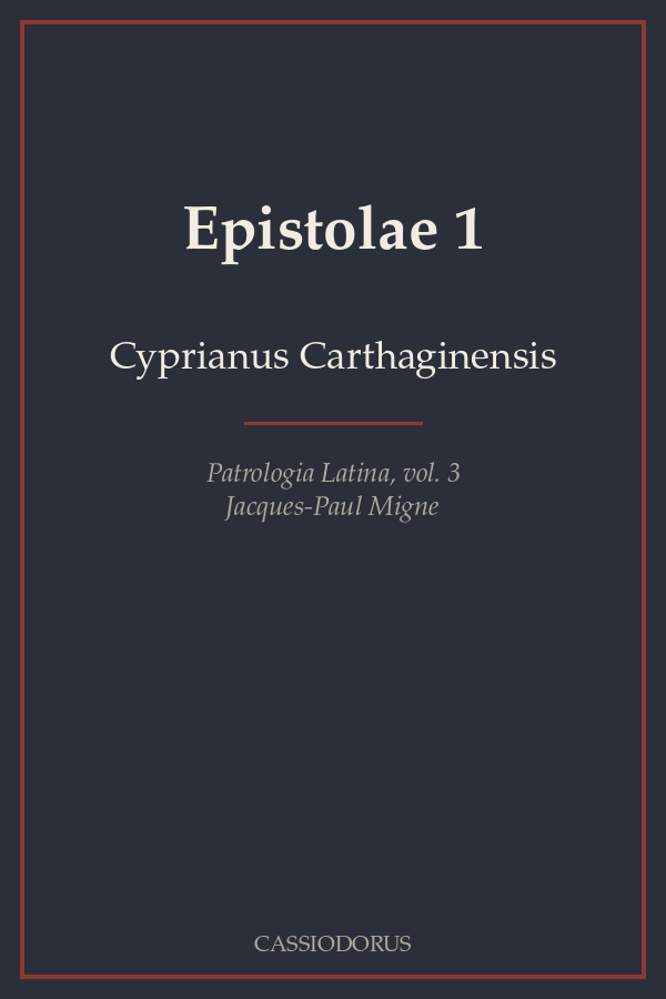 Epistolae 1 cover