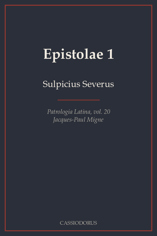 Epistolae 1 cover
