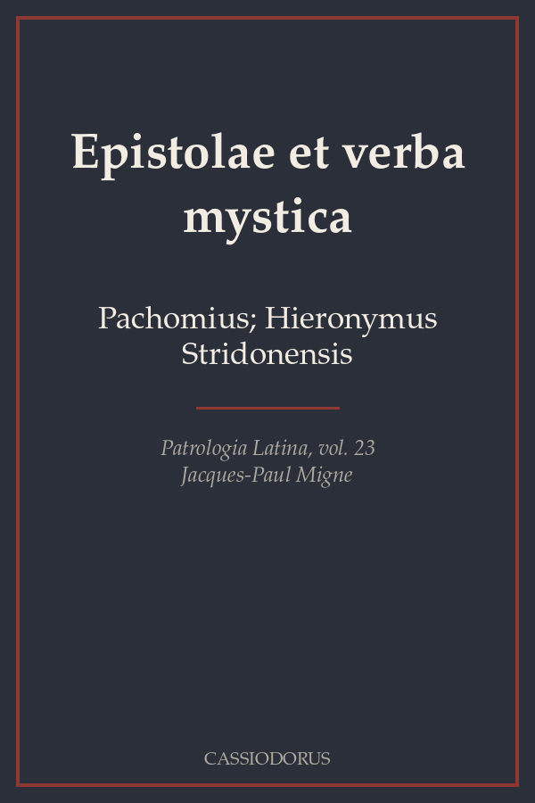 Epistolae et verba mystica cover