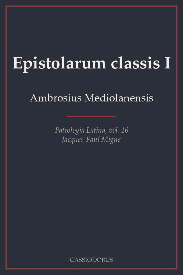 Epistolarum classis I cover