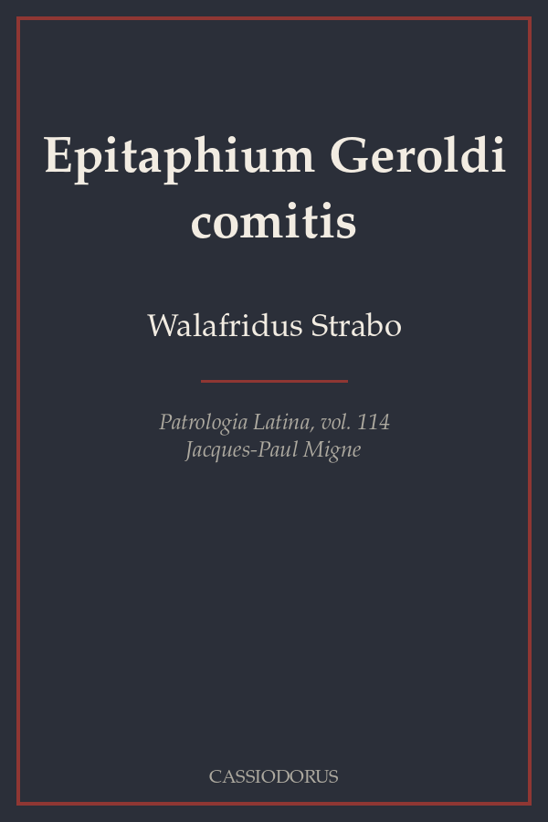 Epitaphium Geroldi comitis cover