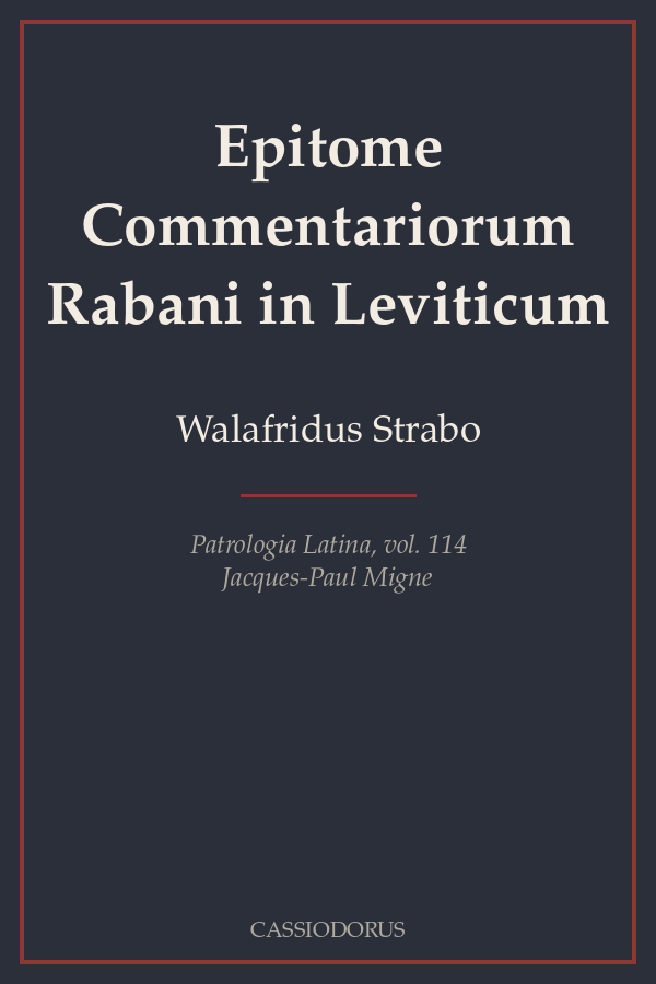 Epitome Commentariorum Rabani in Leviticum cover
