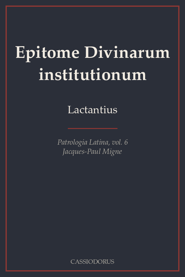 Epitome Divinarum institutionum cover