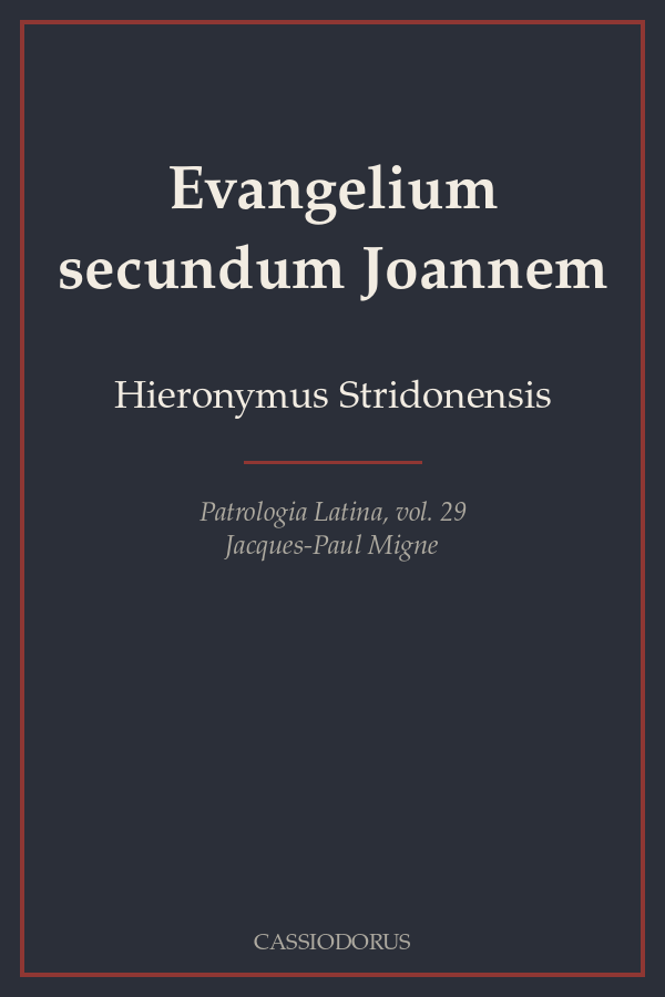 Evangelium secundum Joannem cover