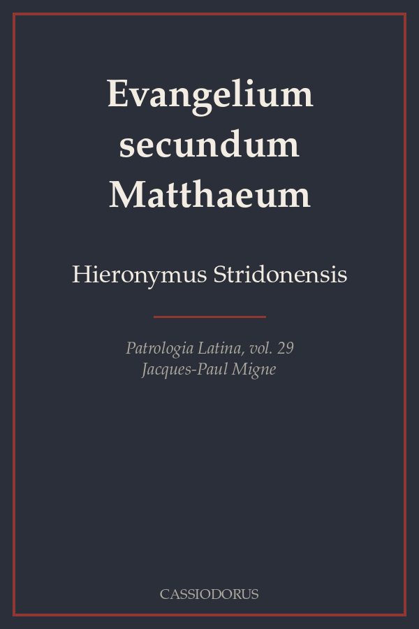 Evangelium secundum Matthaeum cover