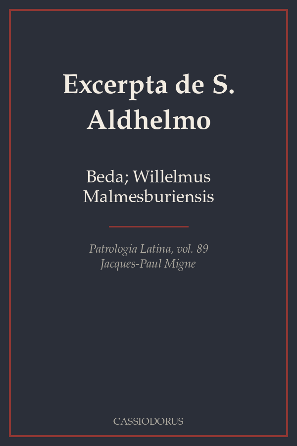 Excerpta de S. Aldhelmo cover