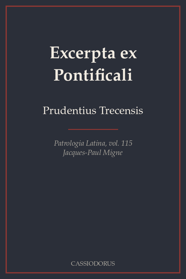 Excerpta ex Pontificali cover