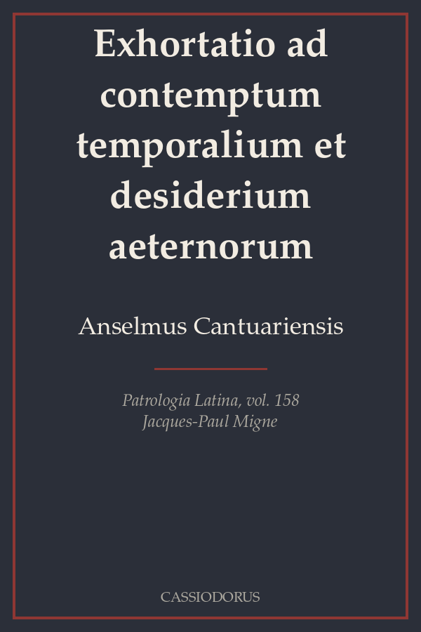 Exhortatio ad contemptum temporalium et desiderium aeternorum cover