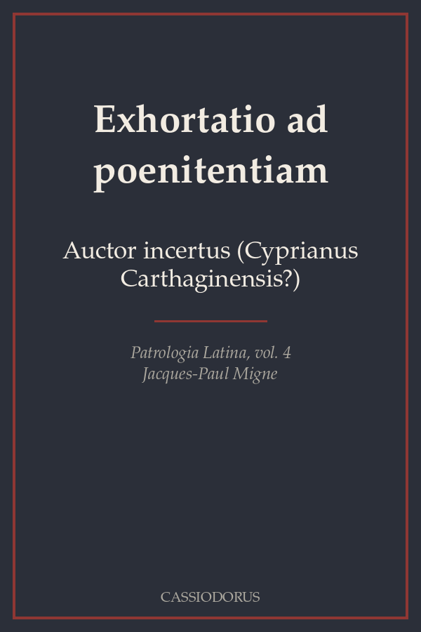 Exhortatio ad poenitentiam cover