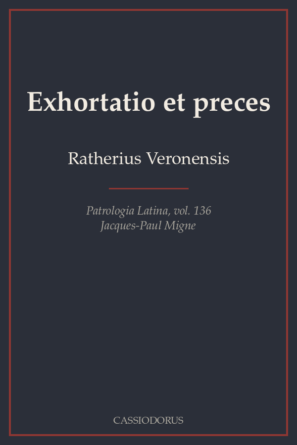 Exhortatio et preces cover