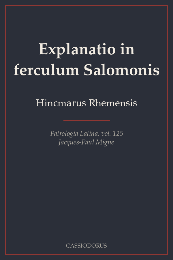 Explanatio in ferculum Salomonis cover