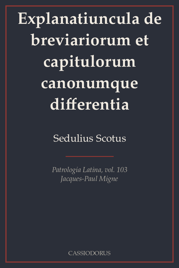 Explanatiuncula de breviariorum et capitulorum canonumque differentia cover
