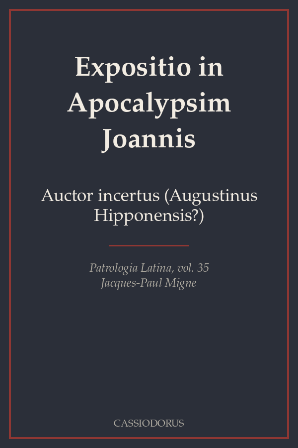 Expositio in Apocalypsim Joannis cover