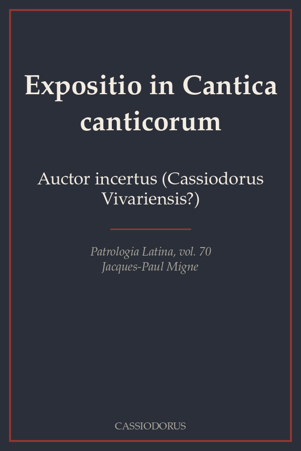 Expositio in Cantica canticorum cover