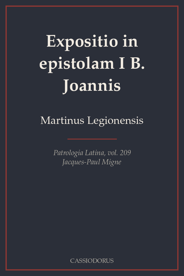 Expositio in epistolam I B. Joannis cover