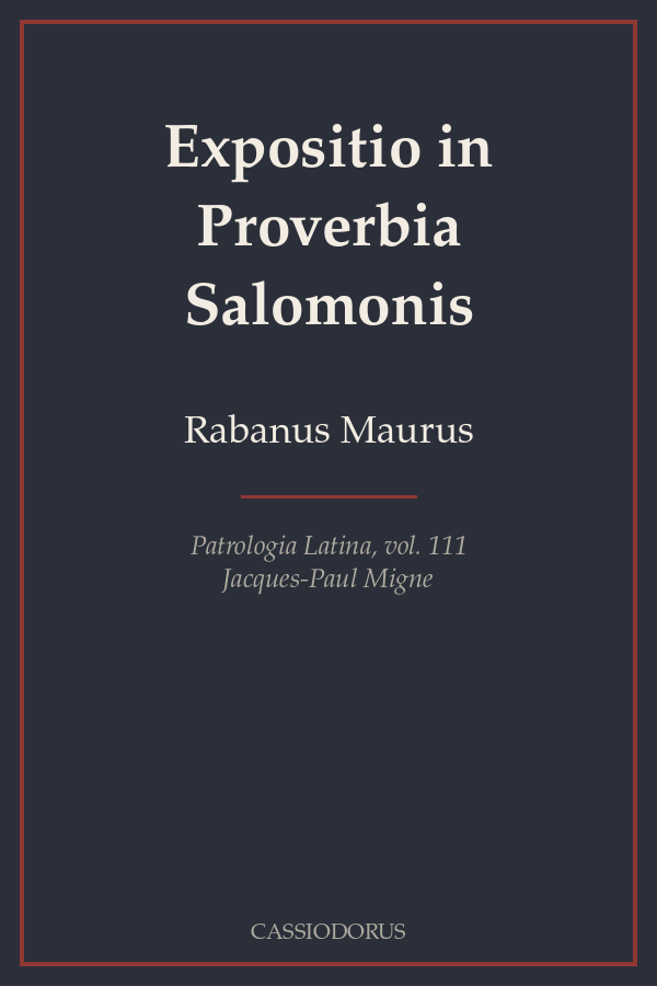 Expositio in Proverbia Salomonis cover