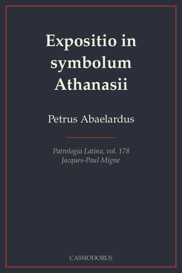 Expositio in symbolum Athanasii cover