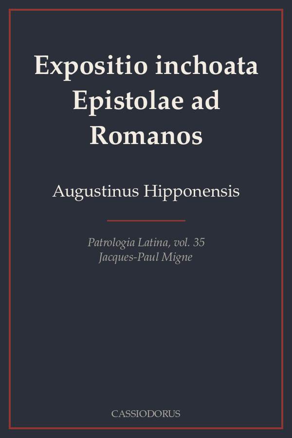 Expositio inchoata Epistolae ad Romanos cover
