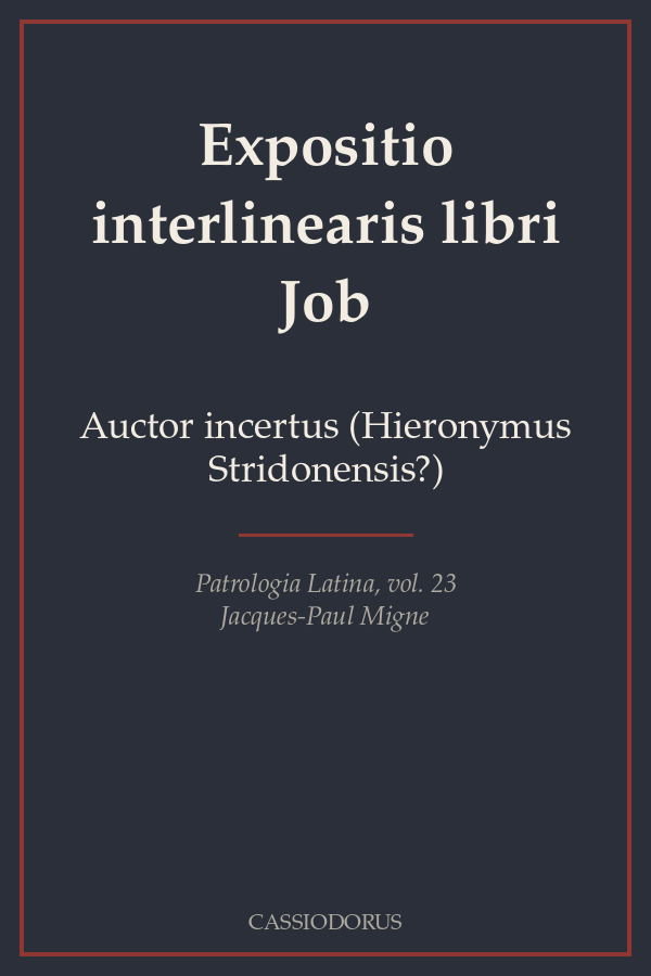 Expositio interlinearis libri Job cover