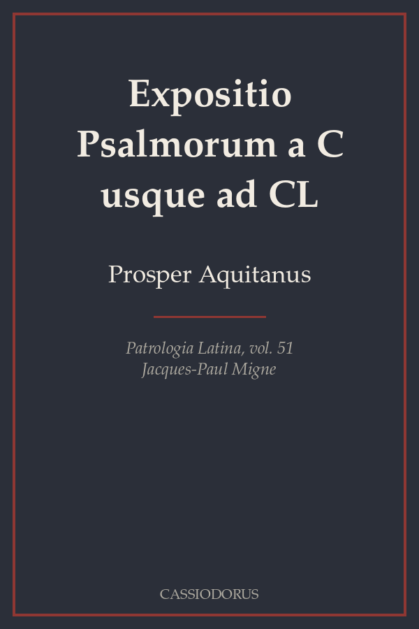 Expositio Psalmorum a C usque ad CL cover