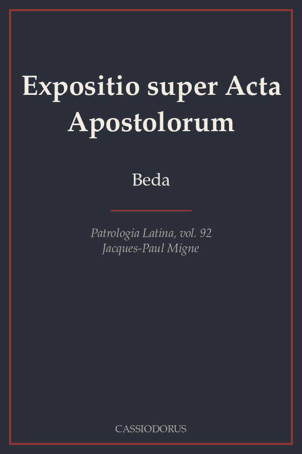 Expositio super Acta Apostolorum cover