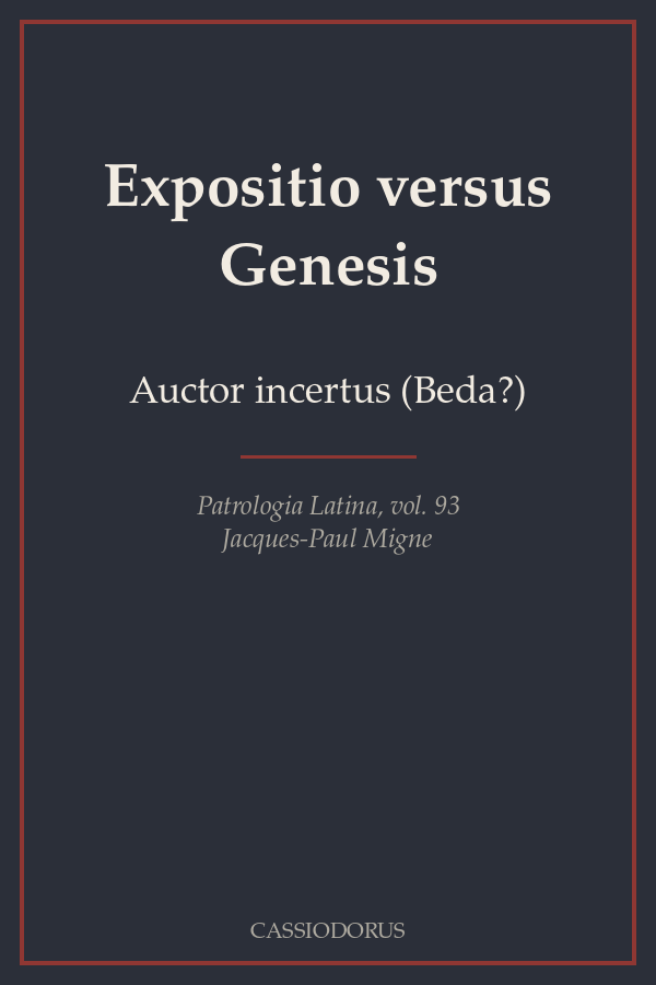 Expositio versus Genesis cover