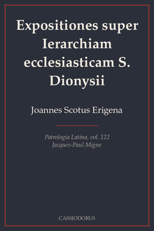 Expositiones super Ierarchiam ecclesiasticam S. Dionysii cover