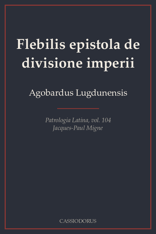 Flebilis epistola de divisione imperii cover