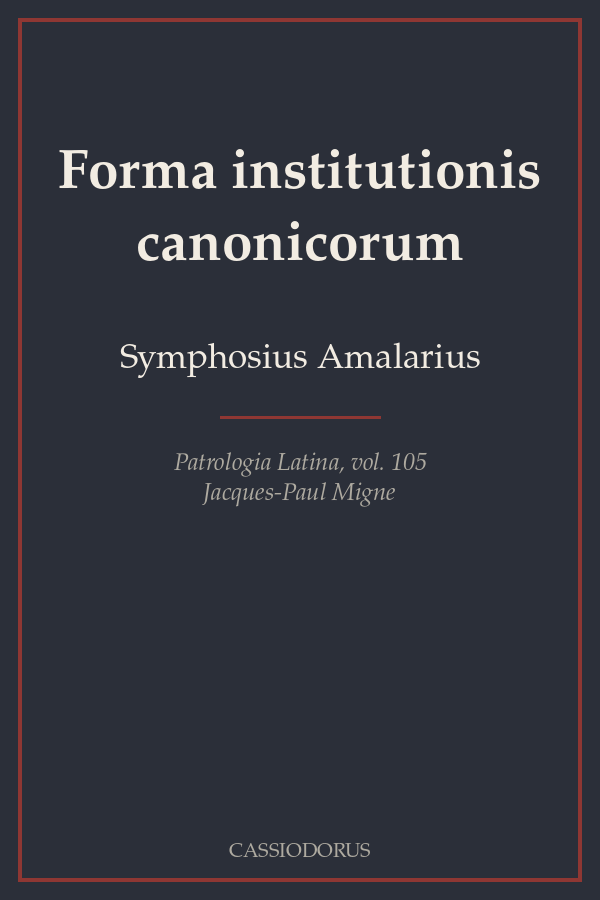 Forma institutionis canonicorum cover
