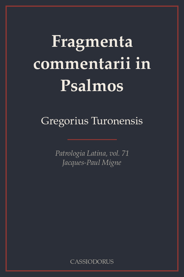 Fragmenta commentarii in Psalmos cover