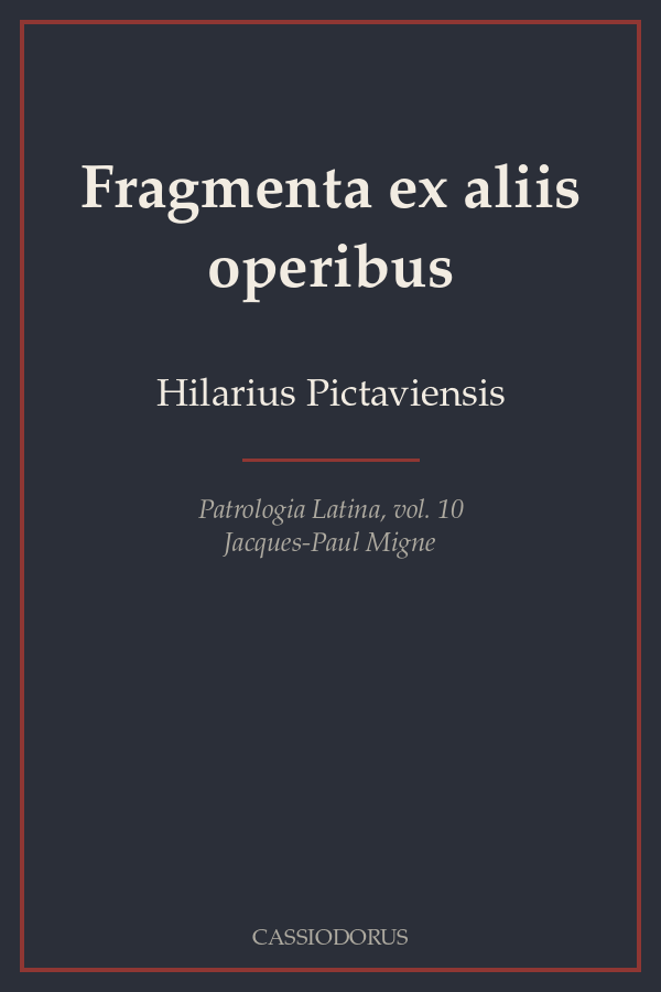 Fragmenta ex aliis operibus cover