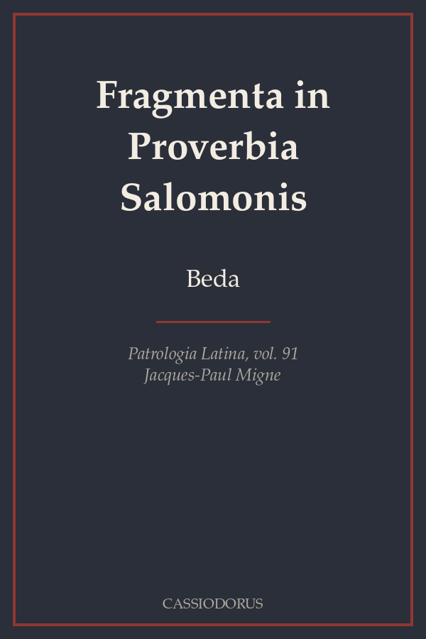 Fragmenta in Proverbia Salomonis cover