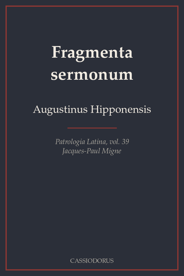 Fragmenta sermonum cover