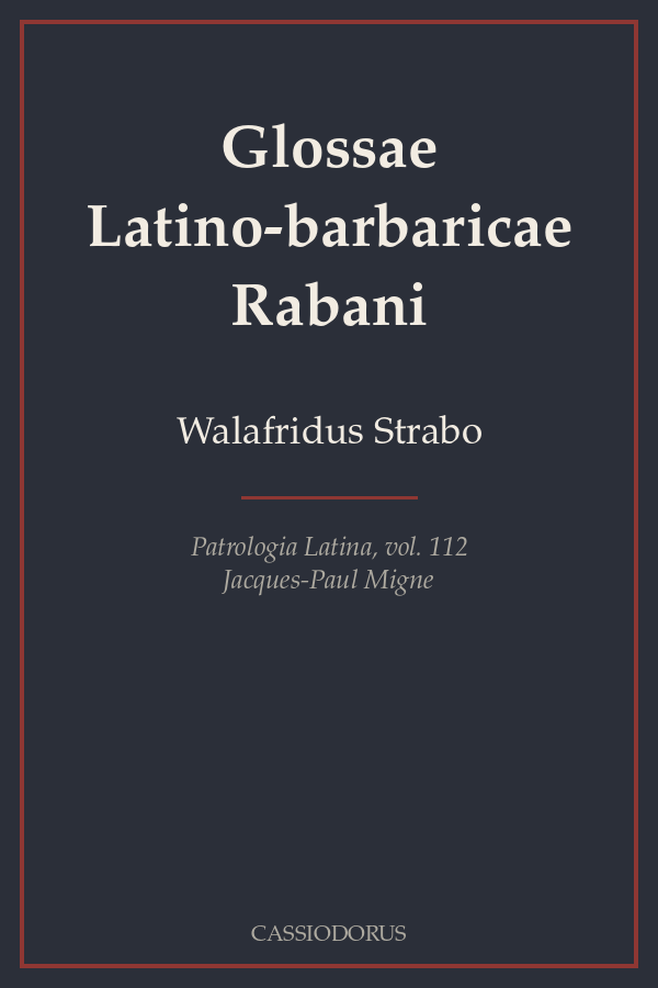 Glossae Latino-barbaricae Rabani cover