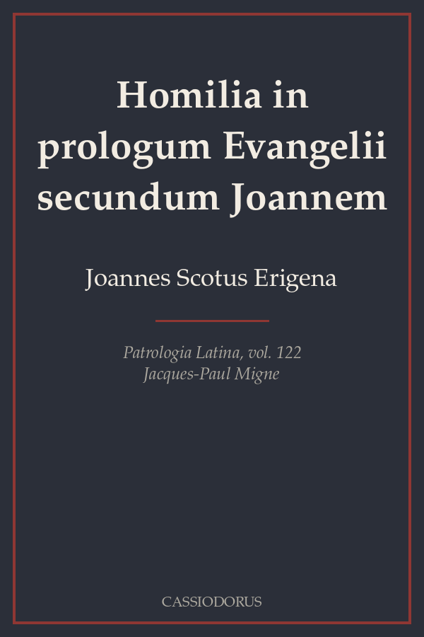 Homilia in prologum Evangelii secundum Joannem cover